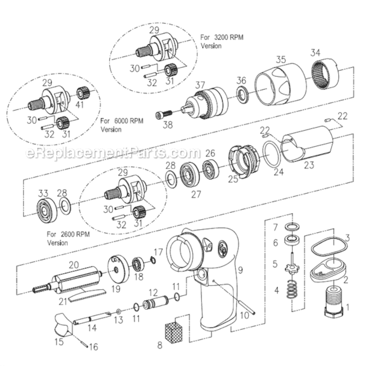 Page A Diagram and Parts List for CP1117P60 6151580100 Chicago Pneumatic Drill
